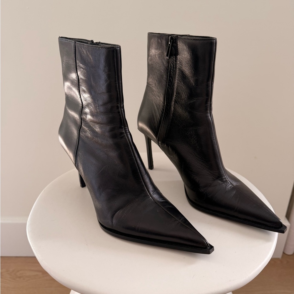 Zara Sleek Black Heeled Boots